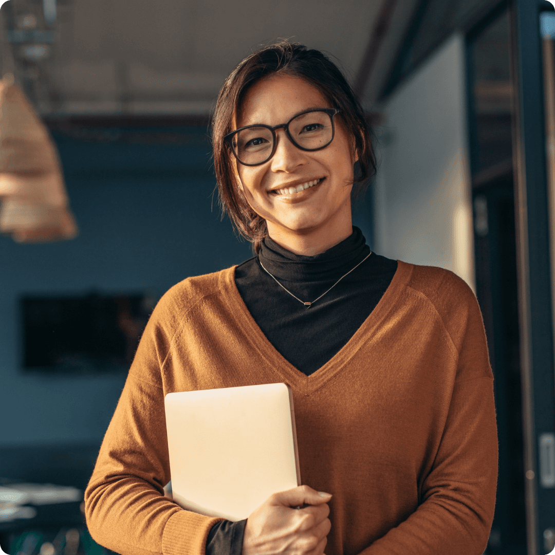 image of a lady in office